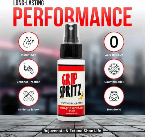 Miniatura 5 de Grip Spritz para zapatos de voleibol - Spray de agarre para cancha y tracción de zapatillas - Limpia y rejuvenece las suelas - Mejora y potencia