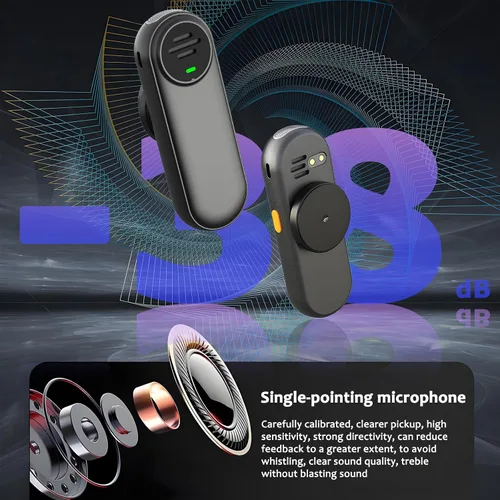 Miniatura 4 de Amplificador de voz Micrófono inalámbrico con Lavalier magnético, amplificador de voz Bluetooth para profesores con 2 micrófonos, micrófono portátil