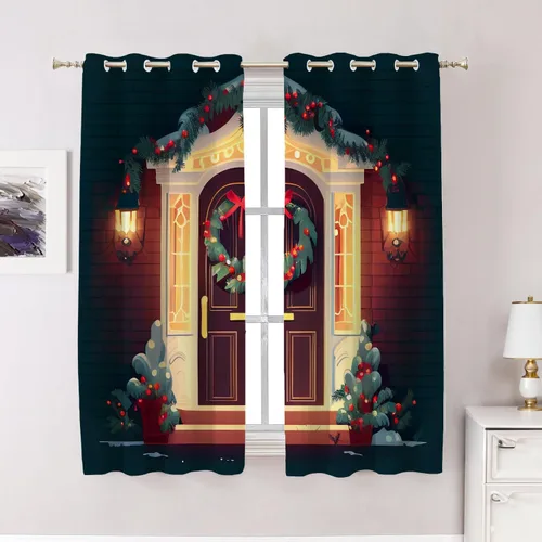 Miniatura 126 de Cortinas opacas de poliéster multicapa para cafetería, con diseño de diamantes, 2 unidades, 26 x 24 pulgadas