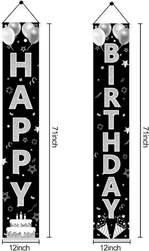 Miniatura 2 de Suministros de fiesta de feliz cumpleaños, letrero de porche y decoración de fondo para hombres y mujeres, cumpleaños de 16 a 90 años