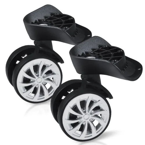 Ruedas de repuesto para maleta de equipaje, ruedas giratorias de 360 grados, ruedas giratorias de plástico negro, ruedas giratorias de repuesto para