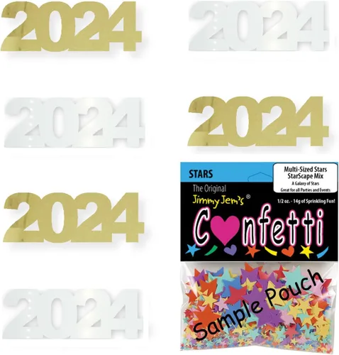 Miniatura 64 de Confetti Year 2024 Negro, Azul Royal Combo - 2 bolsas de media onza (1 oz)