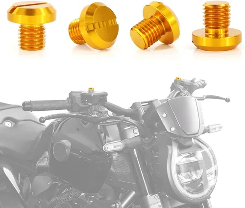 Xitomer 4 tapones para agujeros de espejo M10x1.25, aptos para CB500F/CB1000R/Cross Runner, DL1000 V-Strom/DR-Z400Sand etc., aluminio CNC (dorado)
