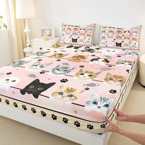 Miniatura 9 de Sábana bajera rústica de tamaño individual, juego de ropa de cama de madera vieja casa de campo para niños, niñas, niños y adultos, decoración