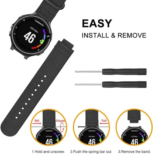 Miniatura 8 de Fintie - Correa de reloj compatible con Garmin Forerunner 235, correas deportivas de nailon suave de repuesto compatibles con Garmin Forerunner