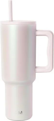 Miniatura 13 de Simple Modern - Vaso Trek de 30 onzas con asa y tapa con sorbete, taza de viaje de acero inoxidable con aislamiento, apta para portavasos Sea