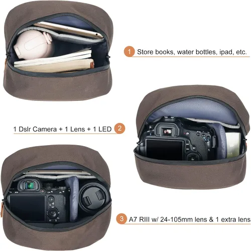 Miniatura 2 de Besnfoto Bolsa de cámara pequeña DSLR Sling Bag Mochila para fotógrafo Cámara impermeable Bolsa de hombro Bolso compacto para calle