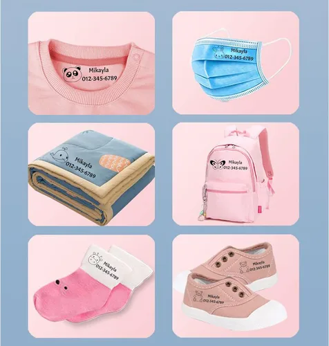 Miniatura 8 de Sello con nombre para ropa, para niños, sello de nombre para ropa, patrón de dibujos animados, sello de nombre personalizado, 6 patrones