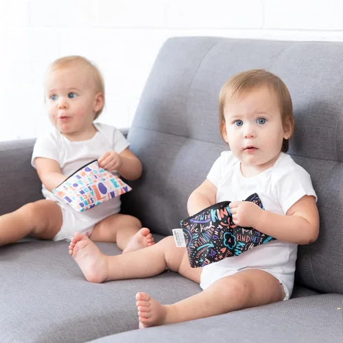 Miniatura 4 de Bumkins Bolsas de aperitivos reutilizables, para el almuerzo escolar de niños y para adultos, tela lavable, bolsa de tela impermeable
