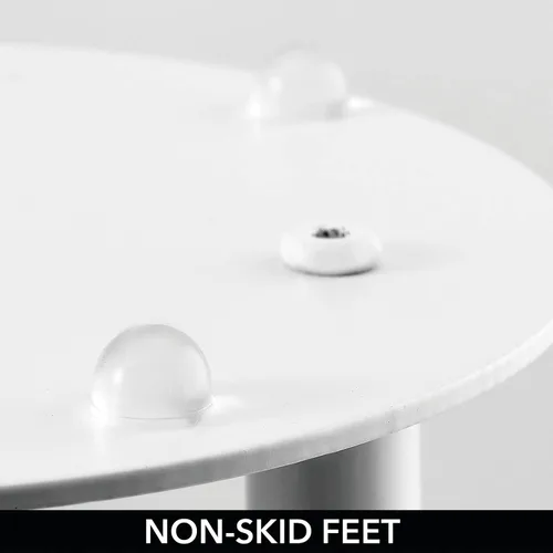 Miniatura 3 de mDesign Toallero alto independiente de acero inoxidable – 2 niveles minimalistas soportes de pedestal para cocina y baño – Estantes para baño