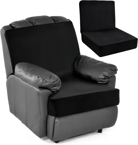Miniatura 14 de HOMBYS Cojines de espuma para sillas reclinables para ancianos, almohadillas de silla de 4 pulgadas de grosor con soporte de respaldo para silla