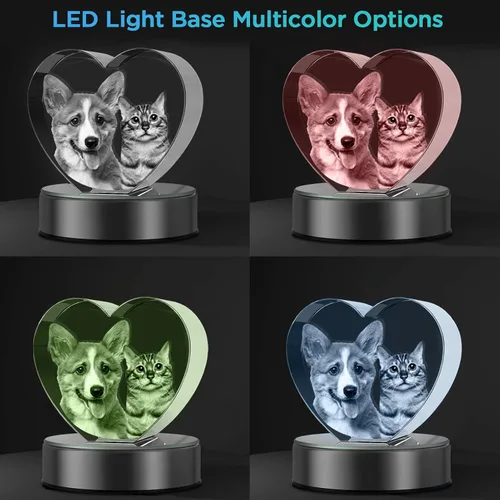 Miniatura 2 de Foto de corazón de cristal, regalo personalizado con tu propia foto, imagen grabada con láser 3D, regalo personalizado de cristal, regalo único