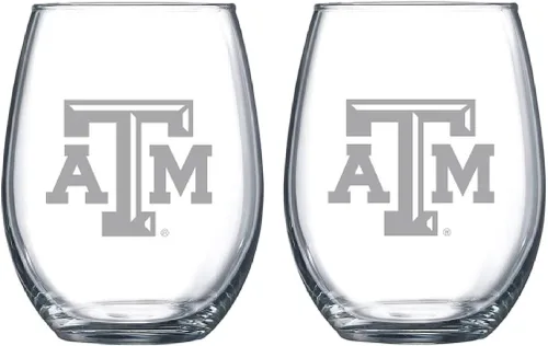 Miniatura 38 de RFSJ Juego de 2 copas de vino o bebidas con logotipo de Satin Frost (Harvard)