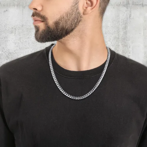 Miniatura 6 de Jewlpire - Cadena de eslabones cubanos chapada oro 18 quilates para hombres, mujeres o niños, corte diamante, acero inoxidable 316L de 18, 20, 22