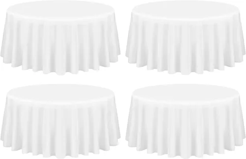 Miniatura 84 de Showgeous Paquete de 4 manteles rectangulares de poliéster de 60 x 102 pulgadas, resistentes a las arrugas, lavables, para bodas, mesas de comedor
