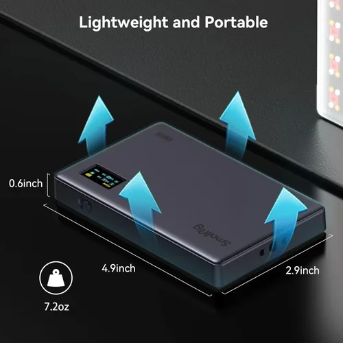 Miniatura 5 de SmallRig RM120 Luz de Vídeo RGB, 5000mAh 180 Minutos Luz de Cámara Portátil 7W de Potencia de Salida, Panel de Luz de Vídeo LED, 2500-8500K CRI TLCI