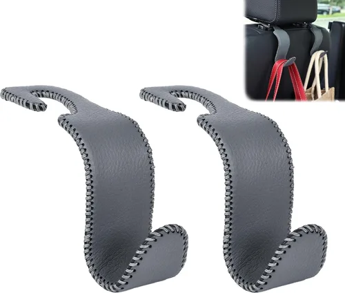 Miniatura 17 de Amooca - Gancho para reposacabezas de asiento de coche, organizador de almacenamiento universal para bolso de mano, abrigo, cuero con metal