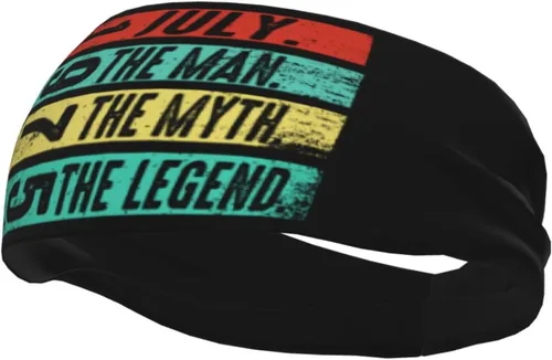Miniatura 3 de July The Man The Myth The Legend 1975 Headband for Men Women Sports Sweatband for Fitness Exercise Moisture Wicking Running Yoga Hairbands