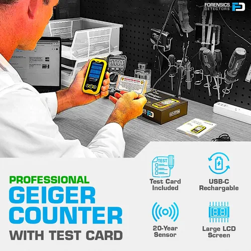Miniatura 2 de Contador Geiger + Tarjeta de prueba de radiación Sensor de vida mejorado de 20 años Detector de radiación Beta, Gamma y rayos X Aprobado