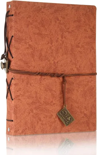 Miniatura 7 de ThxMadam Cuaderno vintage A5 con cubierta de cuero, cuaderno de escritura de hojas sueltas, diario de viaje, cuaderno de bocetos recargable con 200