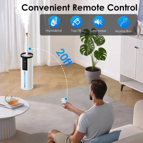 Miniatura 6 de Humidifiers for Large Room 550 ft² - GloryAir 8L Cool Mist Humidifier for Bedroom Home Plants Baby, Top Fill, 120H Runtime, 4 Mist Spray Levels