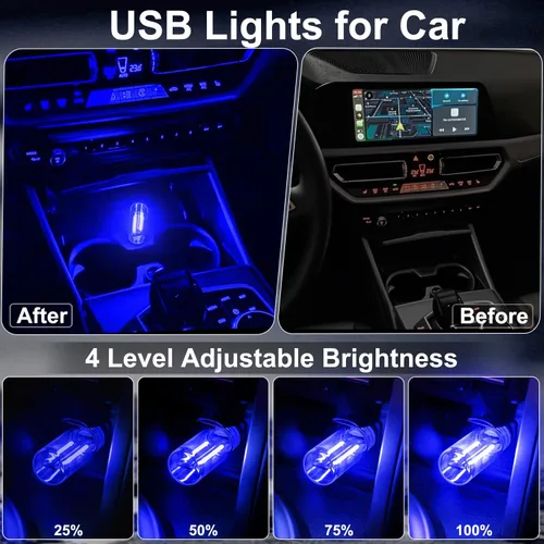 Miniatura 3 de 2 luces USB para coche, lámpara de ambiente retro con atenuación táctil, mini bombilla LED de botella de vidrio portátil, luces nocturnas