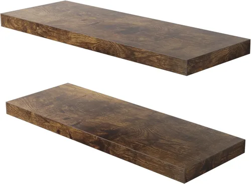 Miniatura 16 de Estante Flotante, Juego de 2 Estantes de Pared, 36 pulgadas de ancho x 12.75 pulgadas de profundidad x 2 pulgadas de alto, Estante Flotante de Pared