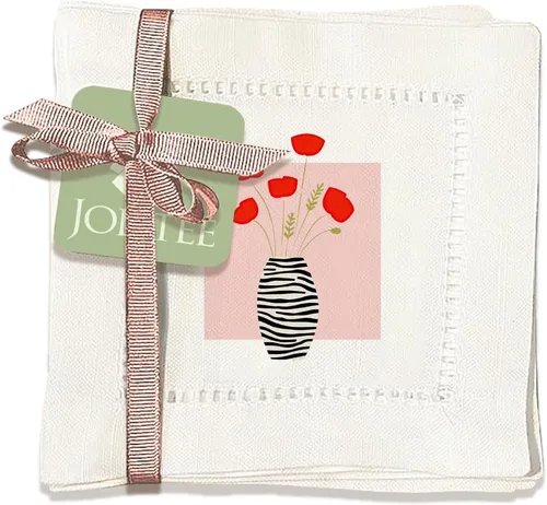 Miniatura 13 de Jolitee Servilletas decorativas de cóctel con punto vainica, 6 x 6 pulgadas, lavables, similares al lino, hechas a mano para el entretenimiento