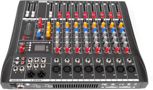 Miniatura 12 de Mezclador de audio de 2 canales, consola de mezcla, tablero de sonido, mezclador profesional USB, potencia de 48 V, alta precisión, resolución