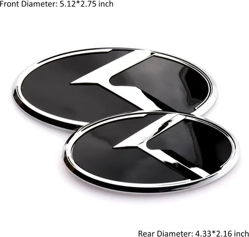 Miniatura 2 de 2 piezas Emblema vintage K, emblema para capó delantero y maletero trasero compatible con accesorios vintage K (Negro cromado)