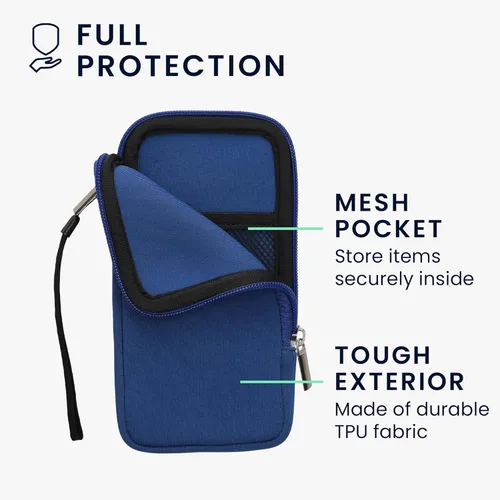 Miniatura 3 de kwmobile Bolsa de neopreno para teléfono tamaño XL - 6.7/6.8 pulgadas - Funda universal para celular con cremallera, correa para la muñeca