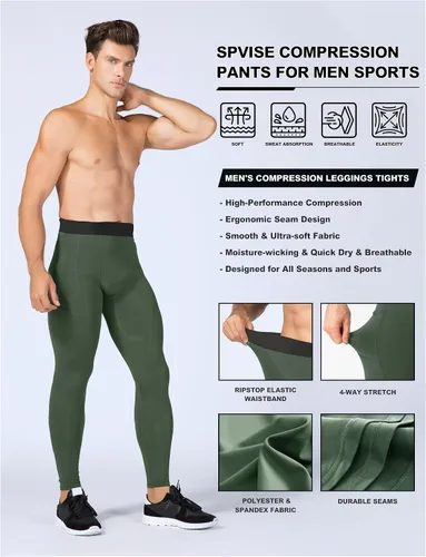 Miniatura 106 de SPVISE Pantalones de compresión para hombre, leggings para deportes, gimnasio, mallas atléticas frescas y secas, capa base para correr, fútbol