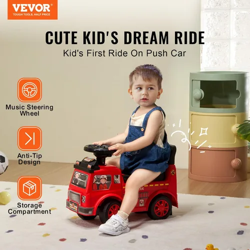 Miniatura 2 de VEVOR Coche de Paseo con Empuje para Niños Pequeños, Edades 19+ Meses, Coche de Carreras, Juguete de Paseo para Niños Pequeños que Pasa de Sentado a