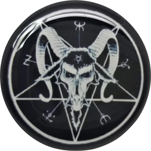 Miniatura 2 de Pierced Republic - Tapones para los oídos con diseño de baphomet en blanco y negro (acrílico, 10 tamaños)