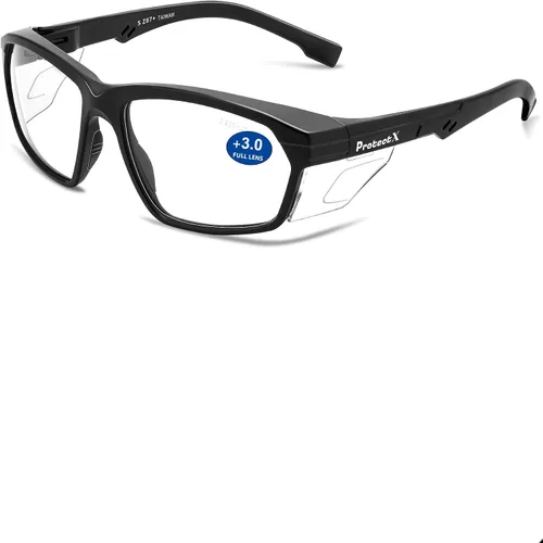 Miniatura 21 de ProtectX Anteojos de seguridad clásicos, lentes antivaho resistentes a los arañazos, gafas protectoras para el trabajo, interior/exterior, ANSI Z87.1