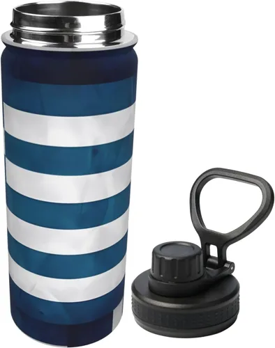 Miniatura 2 de Greek Flag Insulated Stainless Steel Kettle Print Funny Water Bottle Insulated Ideal for Sports and Travel