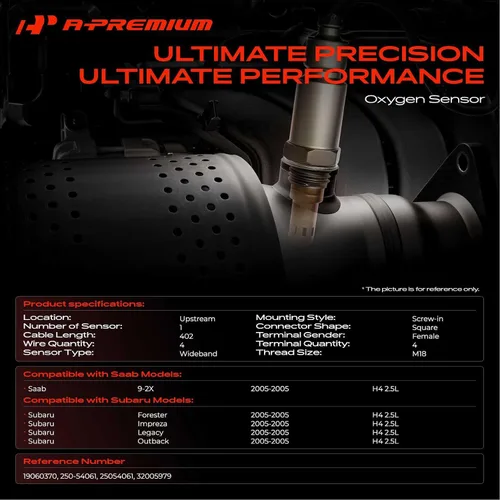 Miniatura 2 de A-Premium Sensor de oxígeno O2 compatible con Subaru Outback, Legacy, Impreza, Forester y Saab 9-2X 2005, H4 2.5L, Upstream, Replace# 19060370