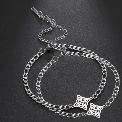 Miniatura 22 de Pulsera de nudo de bruja, nudo celta, símbolo de Wicca pagana, nudo mágico, pulsera de joyería de brujería, pulsera de acero inoxidable ajustable