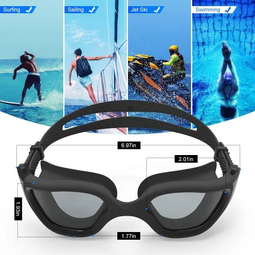 Miniatura 8 de ZIONOR G1 - Gafas de natación polarizadas unisex para mujeres adultas, antiniebla, 100% anti UV, gafas de buceo A5 (polarizado + humo)