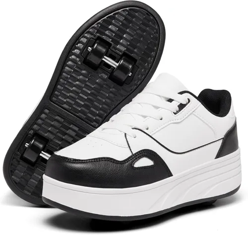 Miniatura 7 de HSQ - Zapatillas de moda con ruedas para patinar, zapatos de patinaje desmontables 2 en 1 con ruedas para niños y niñas