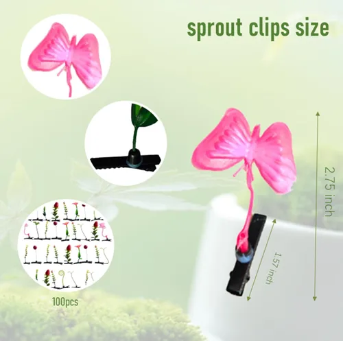 Miniatura 7 de 100 pinzas para el pelo de brotes de frijoles, pinzas para el pelo de plantas divertidas, horquilla de hierba pequeña, accesorios para el cabello