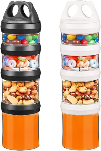 Miniatura 16 de BeneLabel Contenedores apilables de almacenamiento de alimentos con sistema de bloqueo giratorio, contenedores Tritan sin BPA para viajes, fórmula