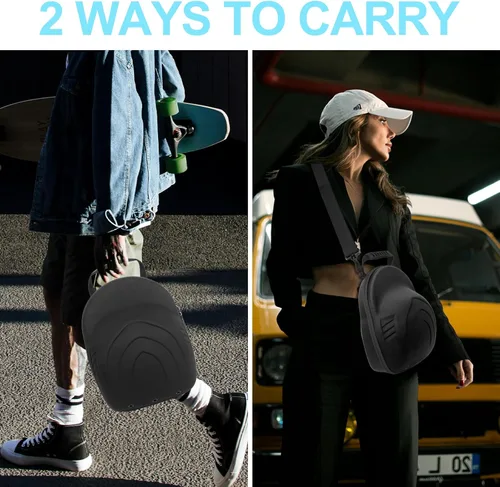 Miniatura 7 de Estuche de viaje para gorras de béisbol, estuche de almacenamiento para sombreros con 1 gorra de béisbol negra y correa ajustable para el hombro