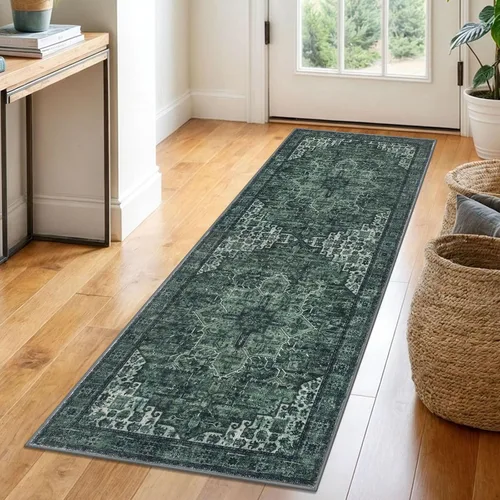 Miniatura 134 de SIILOOM Alfombra lavable de 2 x 3 pies, alfombra suave color taupe ceniza para entrada, tapete antideslizante para puerta de interior, tapete