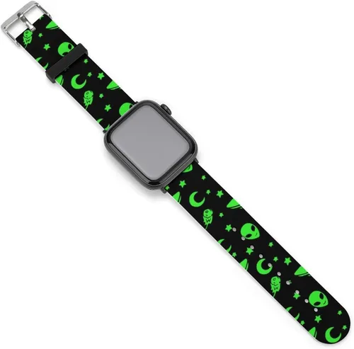 Miniatura 15 de Correa de reloj de silicona suave compatible con Apple Watch para hombres/unisex/jóvenes compatible con Iwatch Series 5/4/3/2/1, Happy Camper