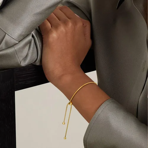 Miniatura 3 de Yowivon Pulsera de oro refinada ajustable, pulsera de perlas chapada en oro de 14 quilates, sin deslustre, joyería de oro para mujeres, mamá