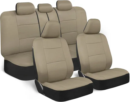 Miniatura 16 de BDK PolyPro Juego de 2 Fundas de Asientos Delanteros de Automóvil en Beige/Negro - Fundas de Asientos Delanteros para Automóviles, Camiones
