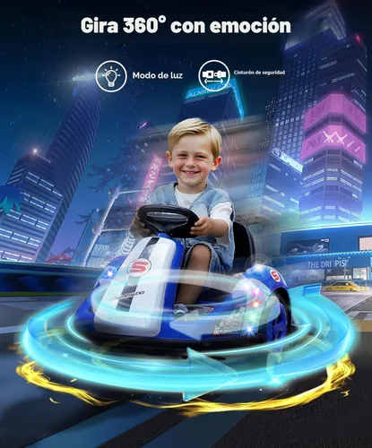Miniatura 5 de ELEMARA Coche Chocador para Niños de 12V con Rueda Grande, 2.2 Mph Máximo, Coches Chocadores para Niños Pequeños con Control Remoto, Coche de Azul