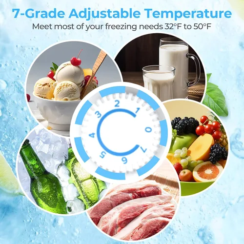 Miniatura 3 de Antarctic Star - Minirefrigerador de 2.56 pies cúbicos con congelador, pequeños refrigeradores con termostato ajustable, bajo nivel de ruido, ahorro