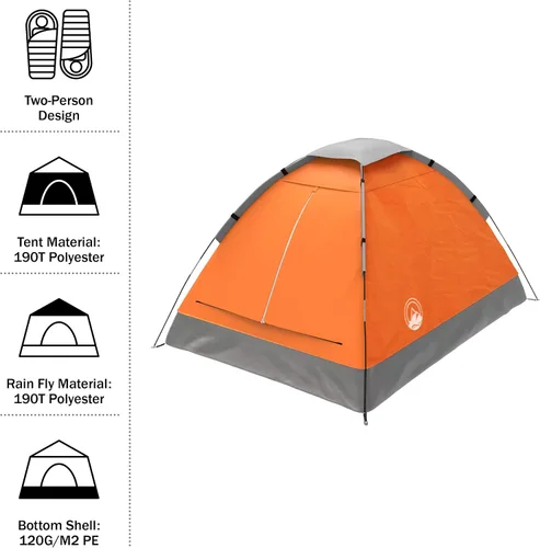 Miniatura 10 de Wakeman Tents 2-Person Tent with Removable Rain Fly and Carry Bag – Comes with Camping Lantern with Fan – Weather-Resistant Camping Accessories by